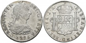 CARLOS III (1759-1788). 8 Reales. (Ar. 26,70/40mm). 1775. Potosí. JR. (Cal-2019-1171). EBC-.