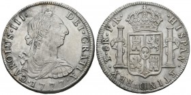 CARLOS III (1759-1788). 8 Reales. (Ar. 26,70/41mm). 1777. Potosí. JR. (Cal-2019-1174). MBC+.