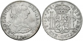 CARLOS III (1759-1788). 8 Reales. (Ar. 26,83/40mm). 1780. Potosí. JR. (Cal-2019-1178). EBC.