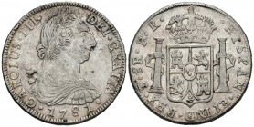 CARLOS III (1759-1788). 8 Reales. (Ar. 27,11/39mm). 1781. Potosí. JR. (Cal-2019-1180). MBC+