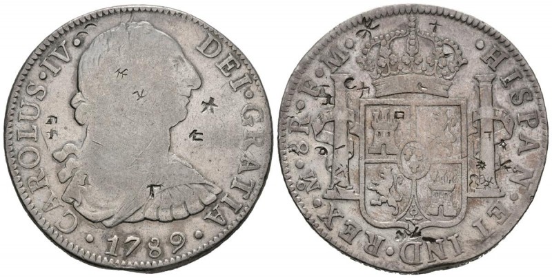 CARLOS IV (1788-1808). 8 Reales. (Ar. 26,60/39mm). 1789. México. FM. (Cal-2019-9...