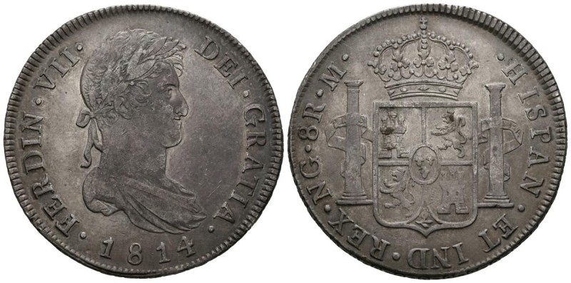 FERNANDO VII (1808-1833). 8 Reales. (Ar. 26,94g/39mm). 1814. Guatemala. M. (Cal-...