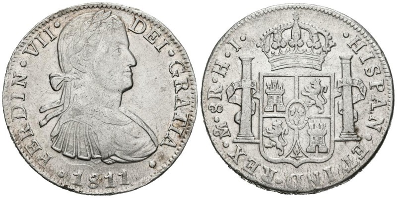 FERNANDO VII (1808-1833). 8 Reales. (Ar. 26,91g/40mm). 1811. México. HJ. (Cal-20...