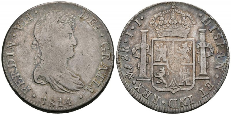 FERNANDO VII (1808-1833). 8 Reales. (Ar. 26,83g/39mm). 1814. México JJ. (Cal-201...