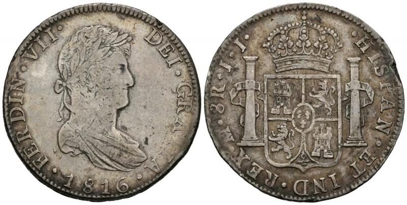 FERNANDO VII (1808-1833). 8 Reales. (Ar. 26,87g/39mm). 1816. México JJ. (Cal-201...