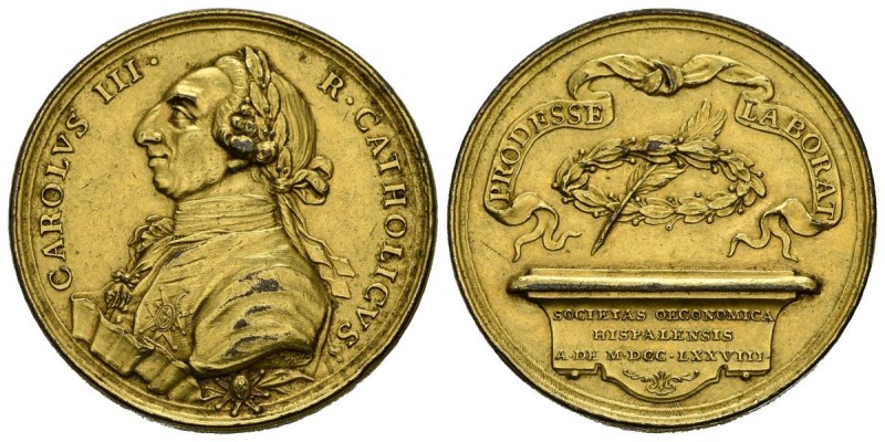 CARLOS III (1759-1788). Premio de la Real Sociedad Económica Sevillana de Amigos...