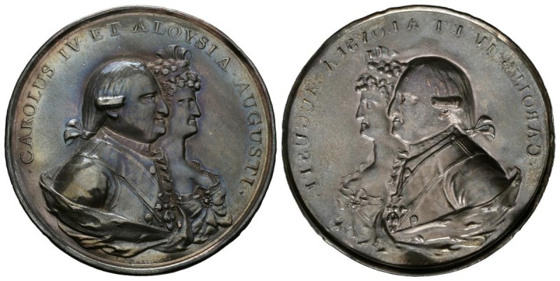 CARLOS IV (1788-1808). Proclamación en Soria. (Bronce plateado. 6.14g/46mm). 178...