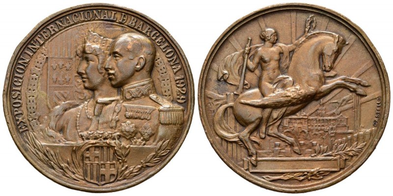 ALFONSO XIII (1885-1931). Exposición Universal de Barcelona. (Ae. 27,59g/38mm). ...