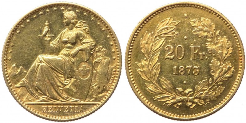Monete Estere - Svizzera - Repubblica federale (dal 1848) 20 Franchi 1873 del ti...