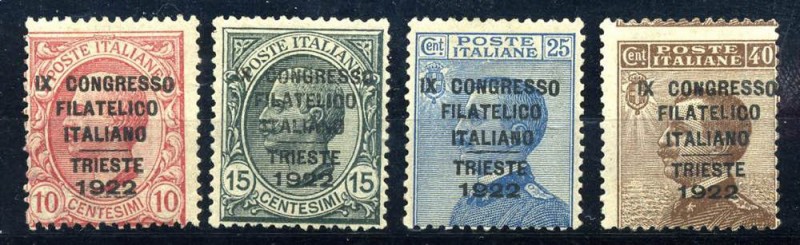 Filatelia - ITALIA REGNO - 1922 Congresso Filatelico di TRIESTE - (123/26) - Cat...