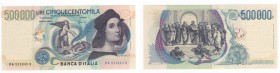 Banconote Italiane - Repubblica Italiana - Banca d'Italia - Biglietto di Banca - 500 Mila lire "Raffaello" - serie A - emissione del 13-05-1997 - N°se...