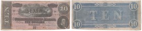 Banconote Estere - USA-Stati Uniti D'America - Stati Confederati d'America - 10 Dollari 1864 - "Richmond" - P68 - Pieghe / Macchioline
n.a.

Shippi...