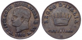 Bologna - Napoleone I Re d'Italia (1805-1814) 1 Centesimo 1810 - Gig. 240 - Cu
SPL

Shipping only in Italy