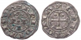 Cremona - Comune a nome di Federico II (1220-1250) Denaro con croce patente con globetto nel 1° e 2° quarto del rovescio - MIR 294 - Mi gr. 0,76 
qBB...
