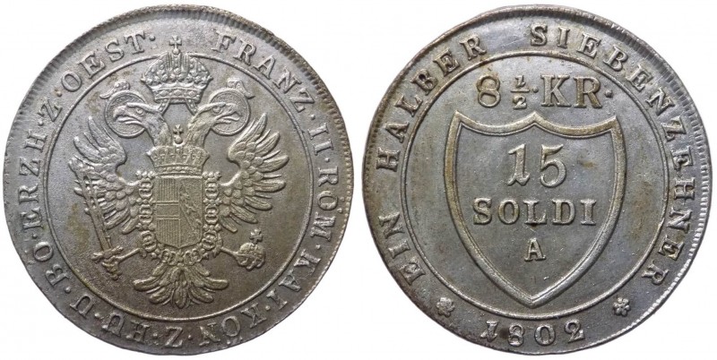 Gorizia - Francesco II d'Asburgo Lorena (1797-1805) 15 Soldi 1802 A - zecca di V...
