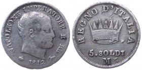 Milano - Napoleone I Re d'Italia (1805-1814) 5 Soldi 1812 - Gig. 192 - Ag
qBB

Shipping only in Italy