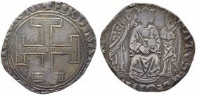 Regno di Napoli - Ferdinando I d’Aragona (Ferrante) 1458-1494 Coronato con scena dell'incoronazione e croce rigata sul dritto - sigla dello zecchiere ...