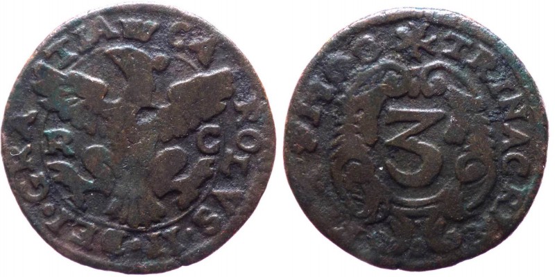 Regno di Sicilia - Palermo - Carlo II (1665-1700) 3 Piccioli 1700 - MIR 498 - Cu...