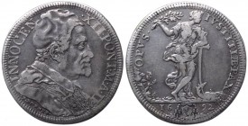 Stato Pontificio - Roma - Innocenzo XII (Antonio Pignatelli) 1691-1700 Mezza Piastra 1692 Anno II del tipo OPVS IVSTITIAE PAX - Munt. 35 - R2 MOLTO RA...