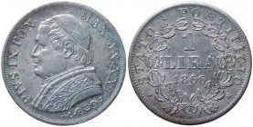 Stato Pontificio - Roma - Pio IX (Giovanni Maria Mastai Ferretti) 1846-1878 - 1 Lira 1866 Anno XXI - Gig. 297 - Ag 
qBB

Shipping only in Italy