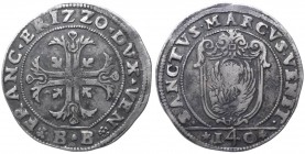 Venezia - Francesco Erizzo Doge XCVIII (1631-1646) Scudo della croce da 140 soldi - sigle massaro B B (Bernardo Balbi - 1636) - Paol. 9 - Ag gr. 31,43...