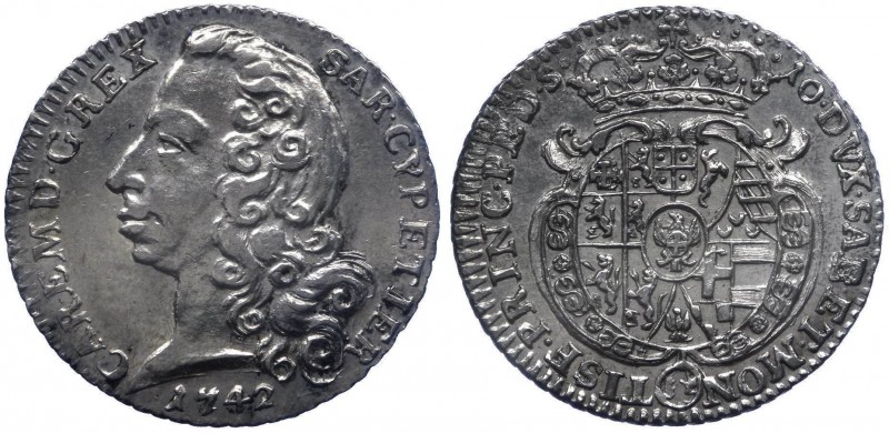 Carlo Emanuele III (1730-1773) I&deg; Periodo (1730-1755) 1/2 Lira del II&deg; t...