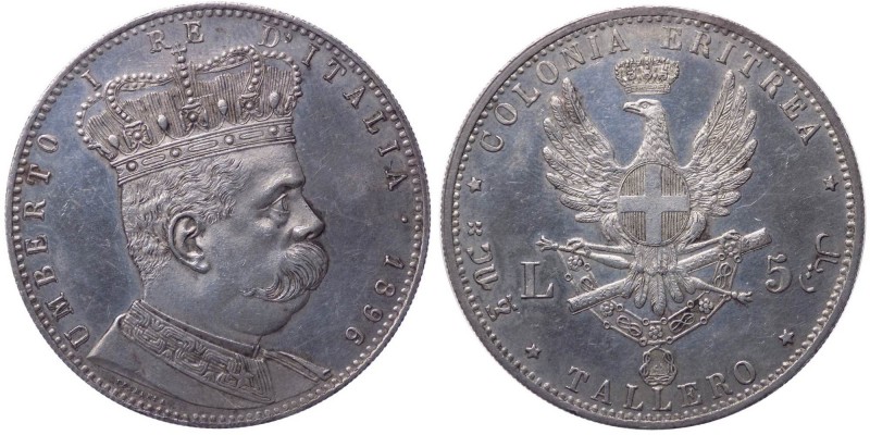 Eritrea - Umberto I (1890-1896) 5 Lire o Tallero 1896 - Zecca di Roma - Gig. 2 -...