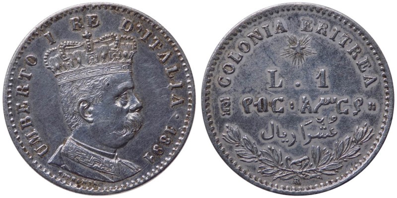 Eritrea - Umberto I (1890-1896) 1 Lira o 2/10 di Tallero 1891 - Zecca di Roma - ...