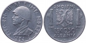 Albania - Vittorio Emanuele III (1900-1943) 0,50 Lek 1940 Anno XVIII - Gig. 10 - Ac-Ni 
SPL

Shipping only in Italy
