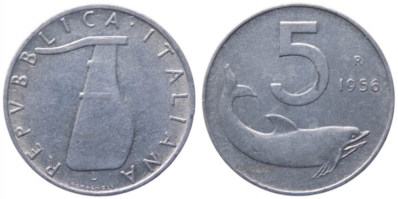 Monetazione in Lire (1946-2001) 5 Lire 1956 "Delfino" - Gig. 287 - R - It
BB+
...