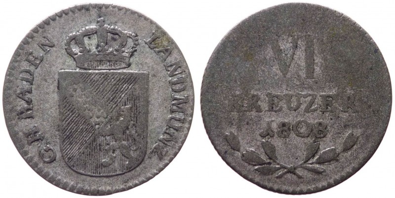 Antichi Stati Tedeschi - German States - Baden - Karl Friedrich (1806-1811) 6 Kr...