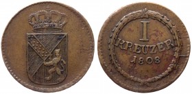 Antichi Stati Tedeschi - German States - Baden - Karl Friedrich (1806-1811) 1 Kreuzer 1808 - KM 141 - Cu
SPL

Shipping only in Italy