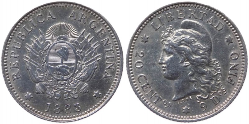 Argentina - Repubblica Argentina (dal 1816) 20 Centavos 1883 - KM 27 - Ag
SPL+...