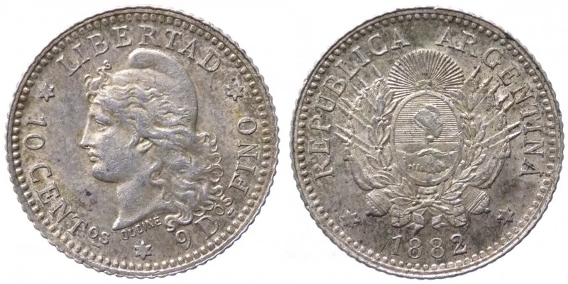 Argentina - Repubblica Argentina (dal 1816) 10 Centavos 1882 - KM 26 - Ag
BB+
...