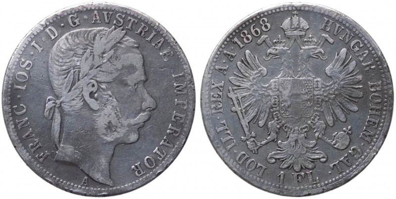 Austria - Franz Joseph I (1848-1916) 1 Florin 1868 A - zecca diVienna - KM 2221 ...