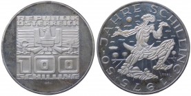 Austria - Moneta Commemorativa - Repubblica d'Austria (dal 1955) 100 Schilling 1975 commemorativo del 50° anniversario dello scellino austriaco - KM 2...
