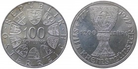 Austria - Moneta Commemorativa - Repubblica d'Austria (dal 1955) 100 Schilling 1977 commemorativo del 1200° anniversario della fondazione dell'abbazia...
