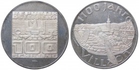 Austria - Moneta Commemorativa - Repubblica d'Austria (dal 1955) 100 Schilling 1978 commemorativo del 1100° anniversario della fondazione della città ...