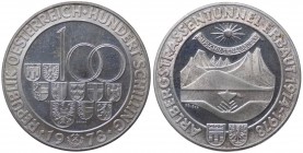 Austria - Moneta Commemorativa - Repubblica d'Austria (dal 1955) 100 Schilling 1978 commemorativo dell'apertura del traforo stradale dellAlberg - KM 2...