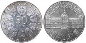 Austria - Moneta Commemorativa - Repubblica d'Austria (dal 1955) 50 Schilling 1972 commemorativo del 100° Anniversario della fondazione dell'Universit...