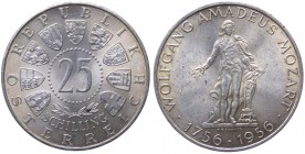 Austria - Moneta Commemorativa - Repubblica d'Austria (dal 1955) 25 Schilling 1956 commemorativo del 200° anniversario della nascita di Wolfgang Amade...