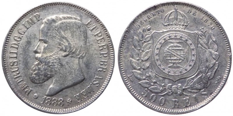 Brasile - Pietro II (1831-1889) 500 Reis 1888 - KM 480 - Ag
BB+/qSPL

Shippin...