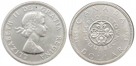 Canada - Moneta Commemorativa - Elisabetta II (dal 1952) 1 Dollaro 1964 commemorativo del 100° anniversario della fondazione della città di Charlottet...