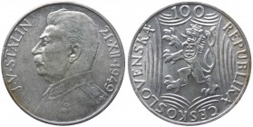 Cecoslovacchia - Moneta Commemorativa - Repubblica Socialista Cecoslovacca (1948-1989) 100 Corone 1949 commemorative del 70° anniversario della nascit...