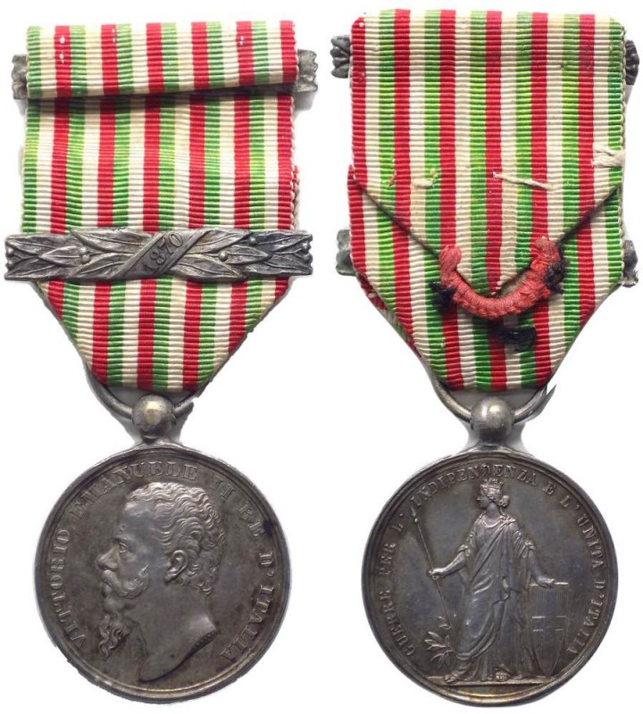 Vittorio Emanuele II (1861-1878) medaglia emessa nel 1870 sulla base del Regio D...