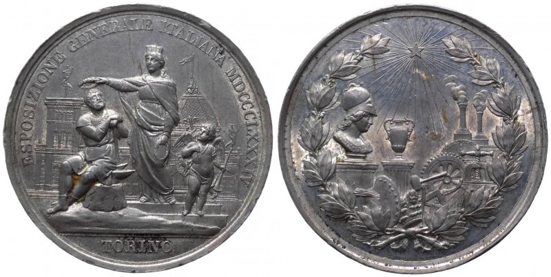 Medaglia emessa nel 1844 comemmorativa dell'Esposizione Generale Italiana a Tori...