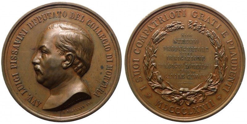 Medaglia emessa nel 1872 commemorativa di Luigi Passavini (1817-1898), deputato ...