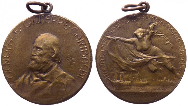 Medaglia emessa nel 1907 commemorativa del primo centenario della nascita di Giu...