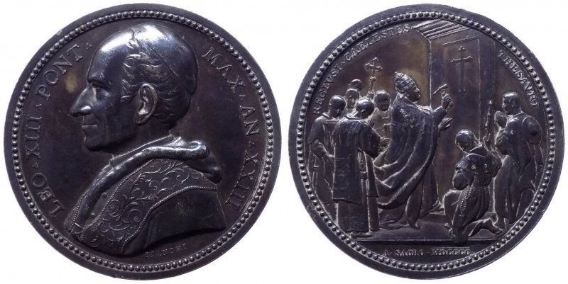Leone XIII (Vincenzo Gioacchino Pecci) 1878-1903 medaglia annuale emessa il 29-0...