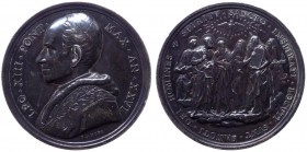Leone XIII (Vincenzo Gioacchino Pecci) 1878-1903 medaglia annuale emessa il 29-06-1903 commemorativa dell'istituzione della Pontificia Commissione Bib...
